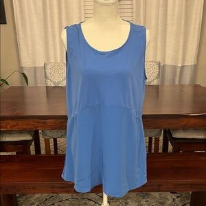 Rachel Zoe Blue Mixed Media Sleeveless Tunic Top